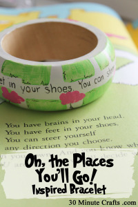 Oh the Places You'll go Inspired Painted Bracelet