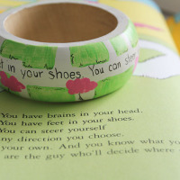 Wooden Bracelet with Dr Seuss Quote