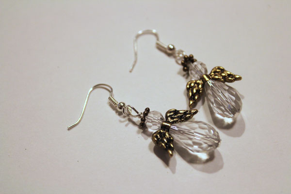 finished angel earrings