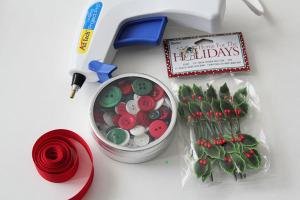 supplies for button tin ornament