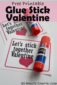 Free Printable Glue Stick Valentine
