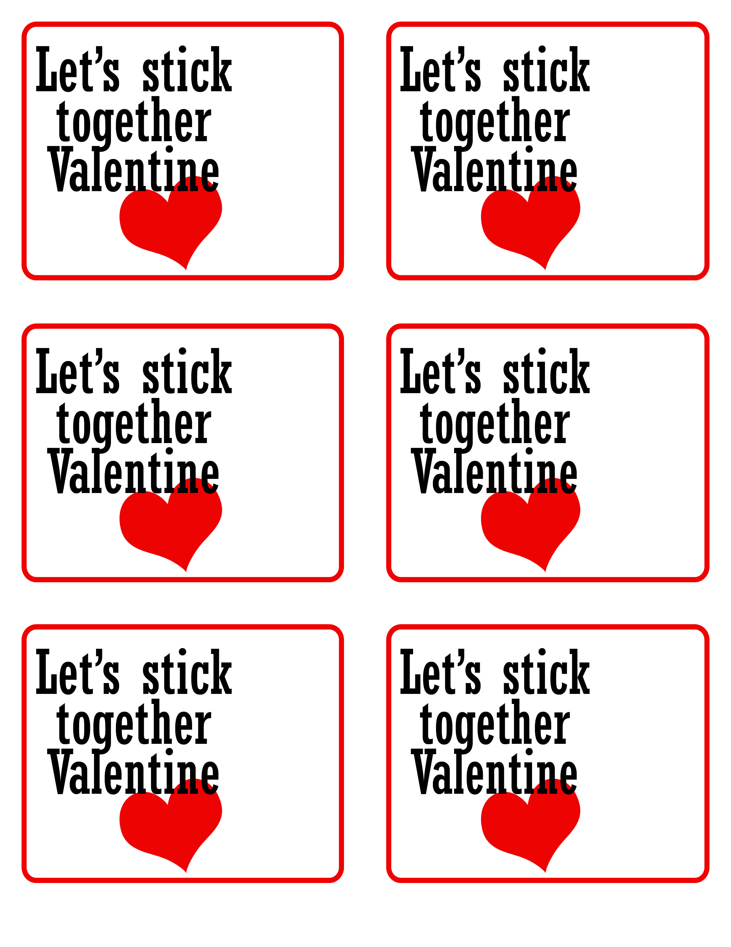 Lets Stick Together Valentine