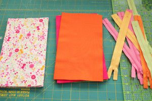 cut fabric for zippered pouches
