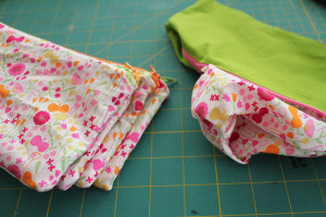 turn zippered pouches right side out