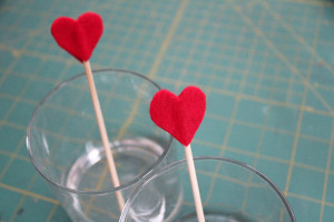 finished heart cocktail pick