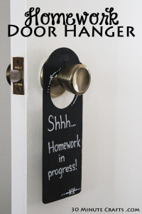 Homework Door Hanger