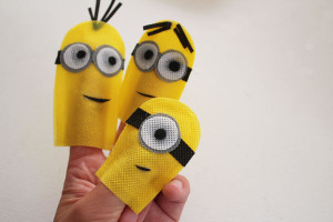 finished Minion Finger Puppets