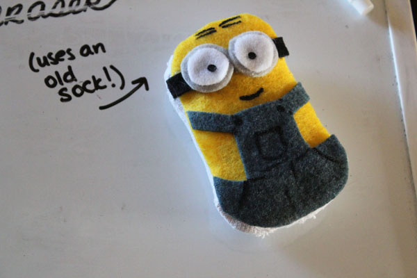 DIY Minion Dry Erase Board Eraser - 30 Minute Crafts