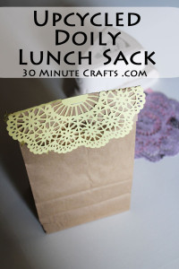 Make an Upcycled doily lunch sack