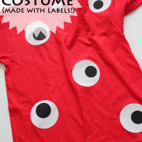 Simple Monster Costume - made using printable labels! So easy!