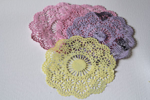 doilies made from school flyers
