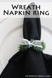 Wreath Napkin Ring - takes only a few minutes to make, and is such an elegant touch to your holiday table setting!