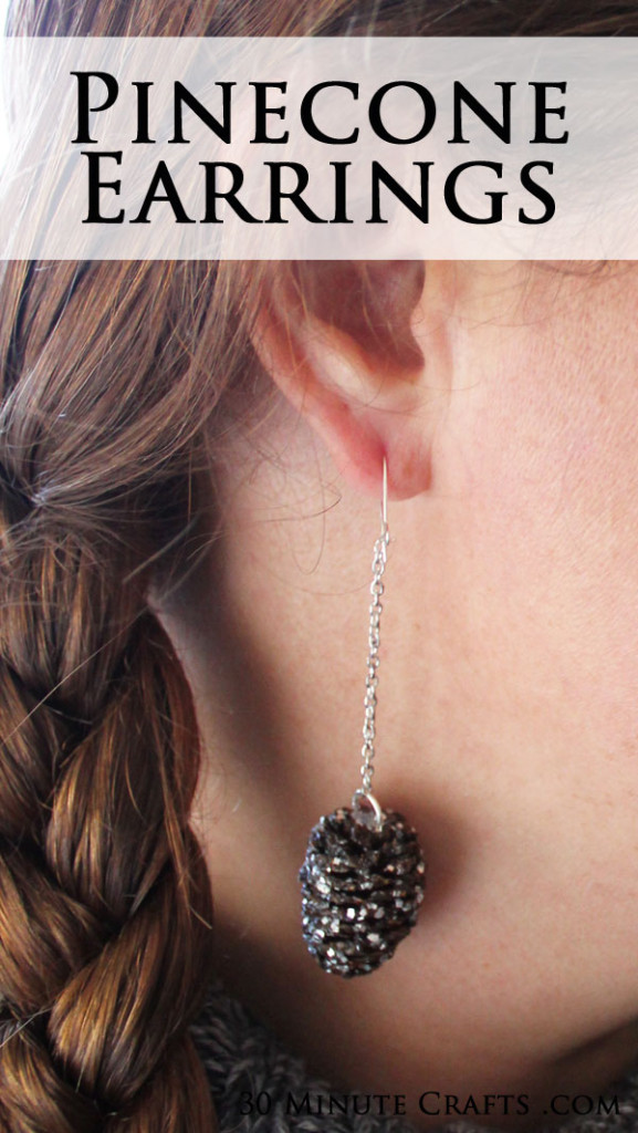 These glittery pinecone earrings are simple to make and look so cute! Make them to wear this holiday season.