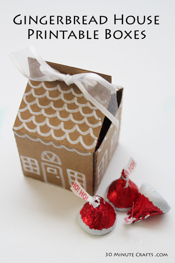 Gingerbread House Treat Box Printable and Cut File