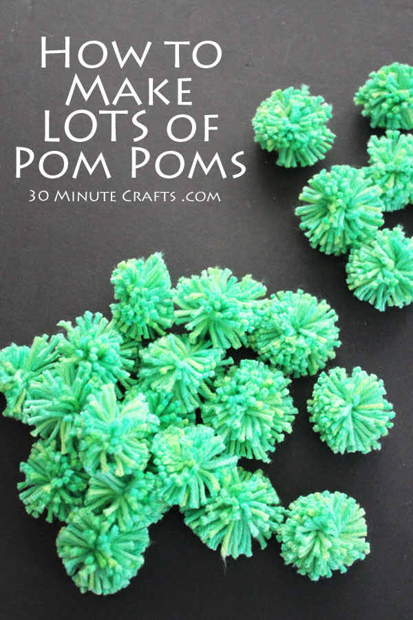 How to make lots of pom poms with no special tools or fancy equipment!