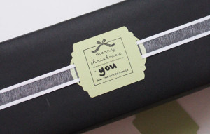 custom stamp on gift tag