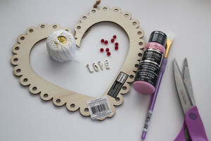 supplies for heart dreamcatcher