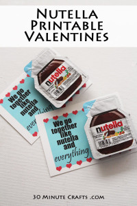 Simple Nutella Printable Valentine - we go together like Nutella and everything!