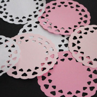 cut out doilies on the silhouette