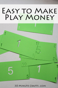 easy to make play money - kids will love playing with these bills!