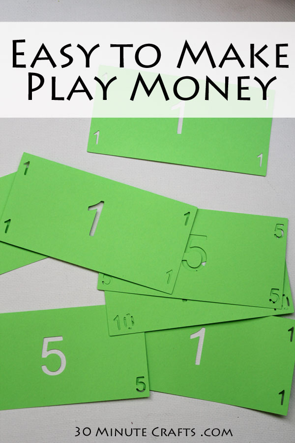 easy to make play money - kids will love playing with these bills!