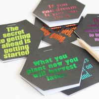 finished inspirational quote notebooks - hexagon shaped with foil