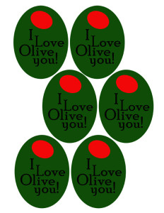 I love olive you printable tags