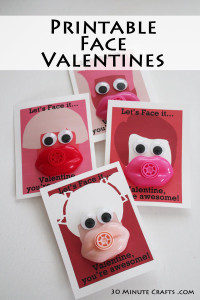 make your own face valentines by printing and assembling these with lip whistles and googly eyes!
