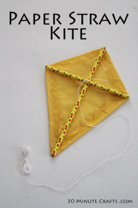 Paper Straw Kite - Simple to make, this fun kite decor is perfect for a party or play date!