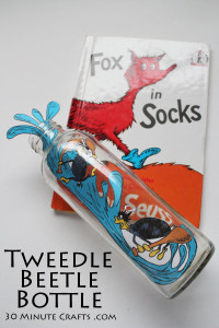 Tweedle Beetle Bottle from Dr. Seuss Fox in Socks Book - easy Seuss Craft idea!