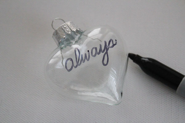 write on ornament