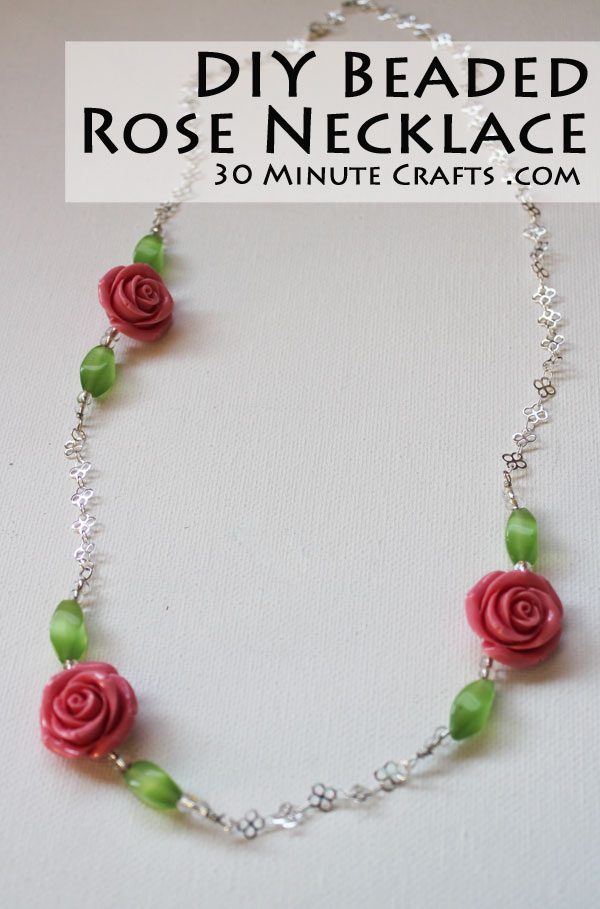 DIY Beaded Rose Necklace