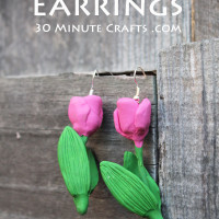 Make these Tulip Earrings using Oven Bake Clay and a Mold