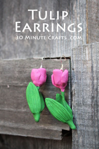 Make these Tulip Earrings using Oven Bake Clay and a Mold
