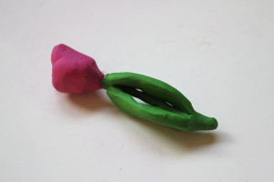 finished clay tulip earring