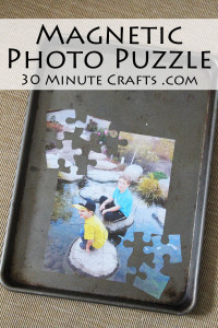 Make a magnetic photo puzzle