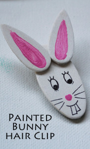 painted bunny hair clip