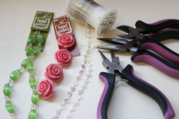 rose neclace supplies