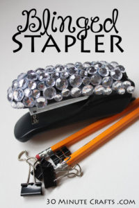 Easy to make Blinged Stapler - add sparkle to this everyday office accessory!