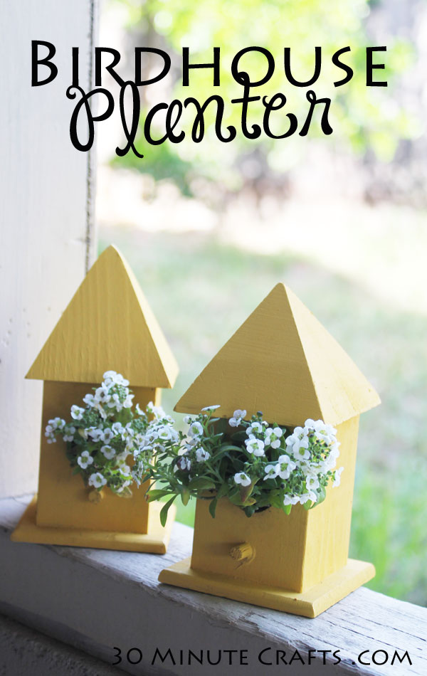 Simple to Make Birdhouse Planter