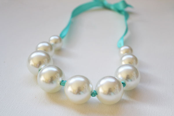 finished faux pearl necklace