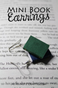 Make these mini book earrings for the book lover in your life!