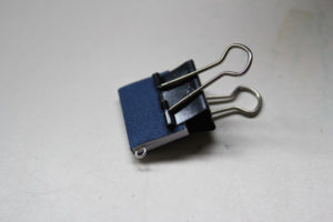 secure with binder clip