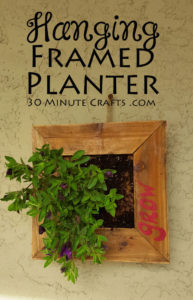 Hanging framed planter - add plants to your wall decor!