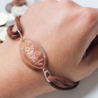 finished smashed penny bracelet