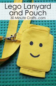 DIY Lego Lanyard and pouch - stitch up this fun pouch on a lanyard featuring a Lego Minifigure head