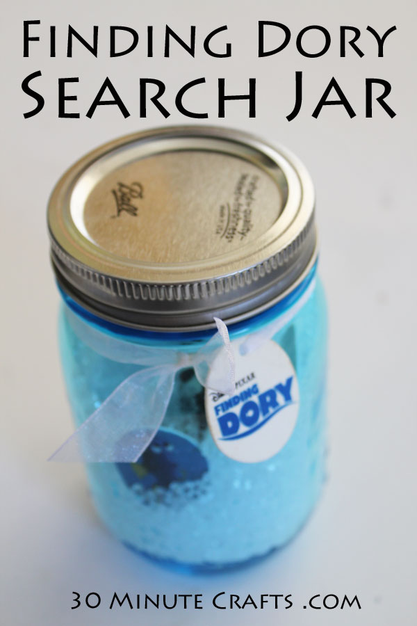 Finding Dory Search Jar - make this fun search jar with the kids this summer! A great Finding Dory Craft.