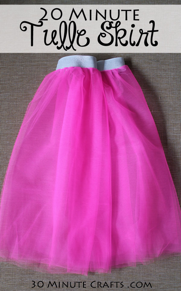 DIY 20-Minute Tulle Skirt - whip up this simple tulle skirt in about 20 minutes! Fun to wear to a race, party, or just around the house!