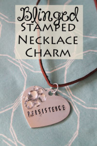 blinged stamped necklace charm