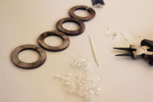 supplies for circle and sparkle earrings